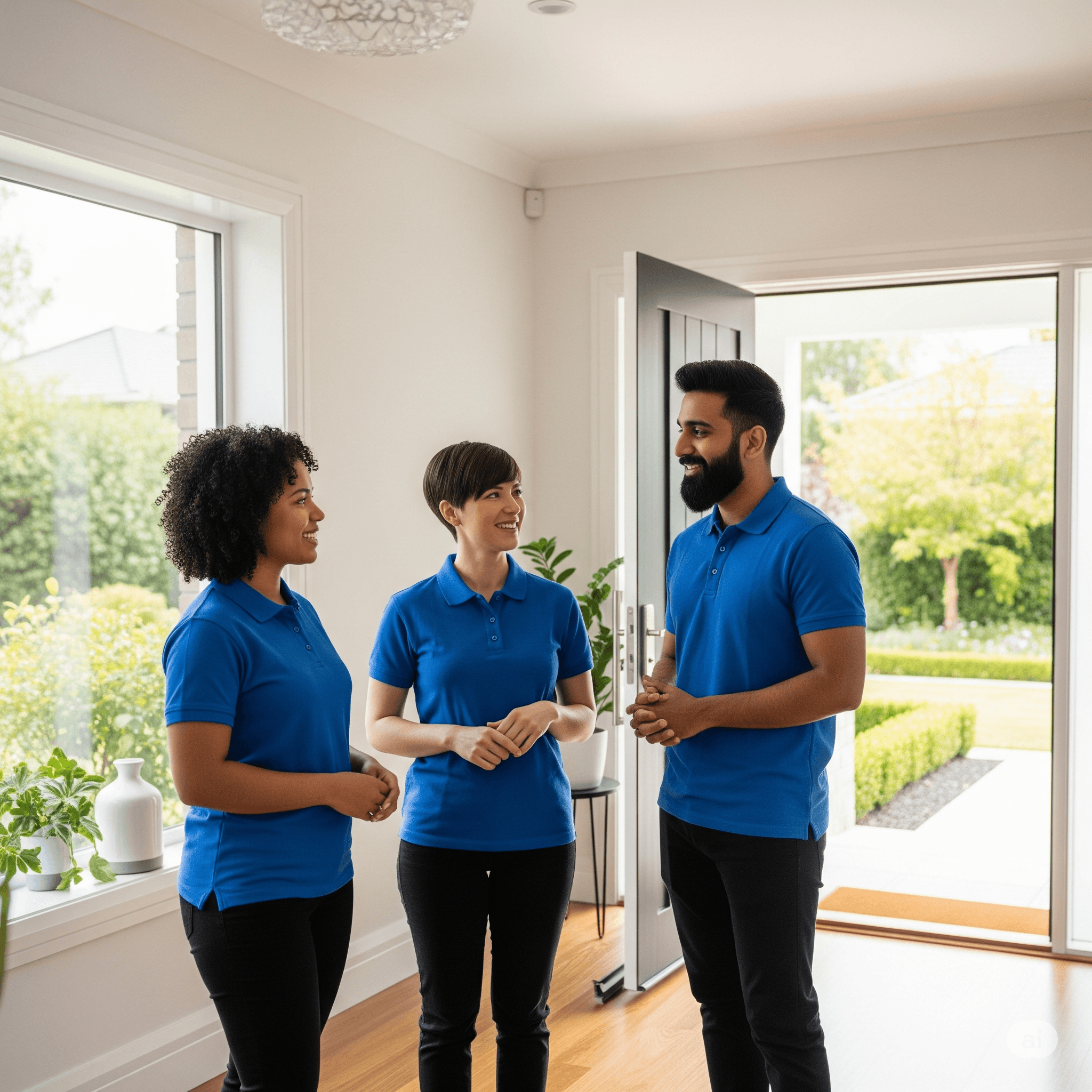 The dedicated team of Glanzreinigung working together